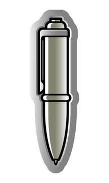 silver boll point pen