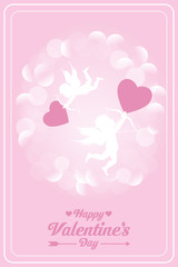 Happy valentines day card with cupids