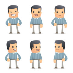 set of customer character in different poses