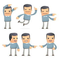 set of customer character in different poses