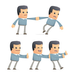 set of customer character in different poses