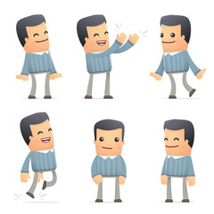set of customer character in different poses