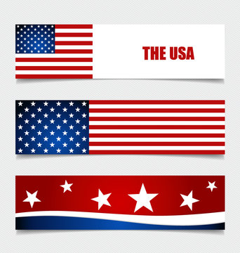 American Flag, Flags concept design. Vector illustration.