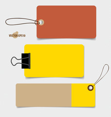 Cute note papers, ready for your message. Vector illustration.