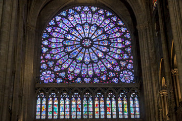 Interior of Cathedral Notre Dame - Paris.