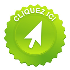 cliquez ici sur bouton web denté vert