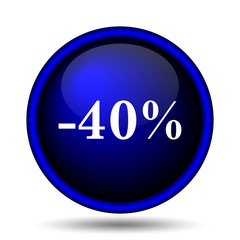 40 percent discount icon