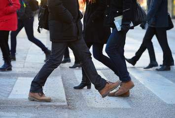 Pedestrians on zebra crossing