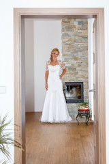 Fototapeta premium portrait of beautiful smiling bride