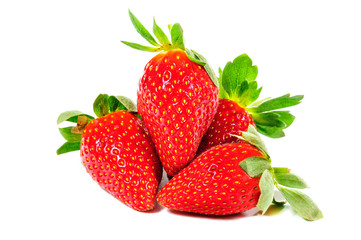 Strawberries with leaves