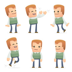 set of neighbor character in different poses