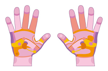 Hand reflexology pink