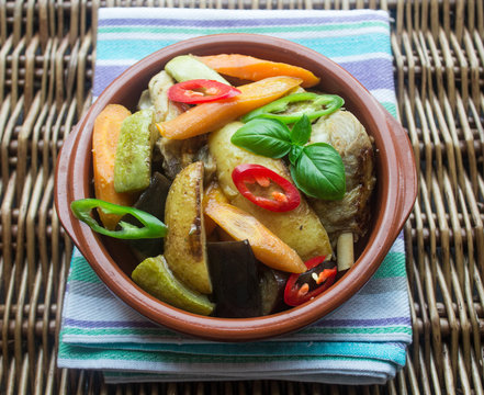 chicken with baby vegetables