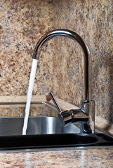 Kitchen sink with granite worktop