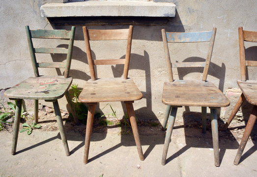 old wooden Stools