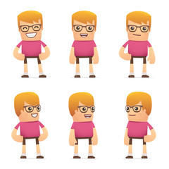 set of dude character in different poses