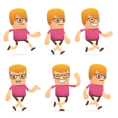 set of dude character in different poses