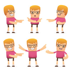 set of dude character in different poses