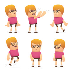 set of dude character in different poses