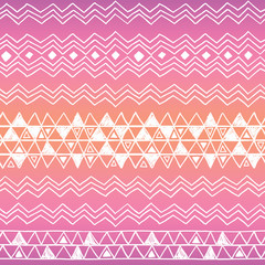 Hand drawn seamless tribal patter with gradient