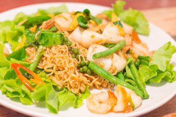 Noodle spicy Stir Fried with Seafood