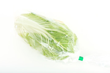 chinese cabbage wrapped in a plastic bag © sutichak