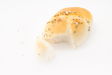 Fresh bun isolated on white background