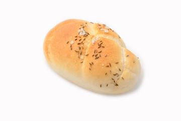 Fresh bun isolated on white background