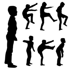 Vector silhouette of boy.