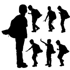 Vector silhouette of boy.