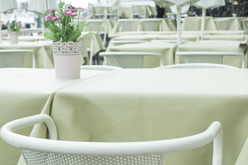 Luxury restaurant tablecloth