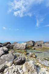 Blue water and rocks - Greece islands coastline