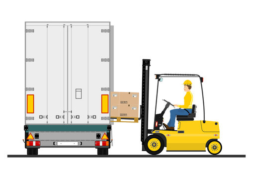 Forklift and trailer