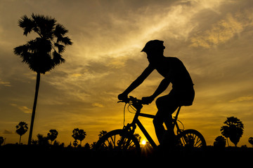 Cycling on sunset