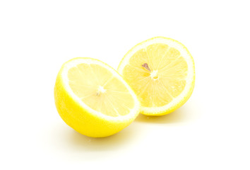 Ripe yellow lemons on cutting