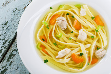 chicken soup with homemade noodles