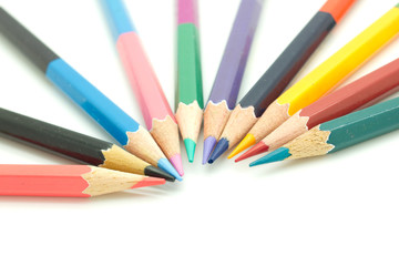 Fototapeta premium Color pencils isolated on white background