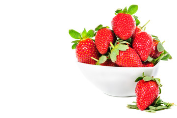 Strawberries with leaves