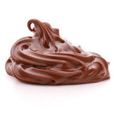 Chocolate cream swirl isolated on white background cutout