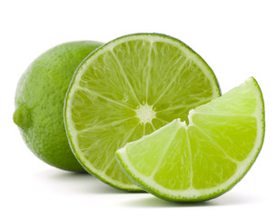 Citrus lime fruit isolated on white background cutout