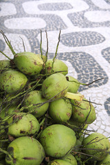 Rio de Janeiro Brazil Coconuts Ipanema Sidewalk