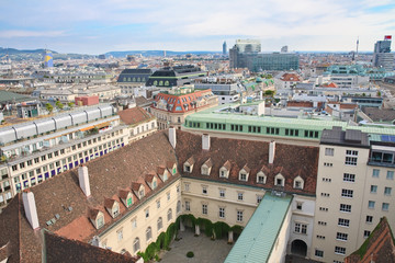 View of Vienna with St. Stephen's Cathedral. Austria