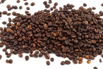 macro of raw coffee