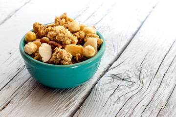 Cereal with almonds and peanuts