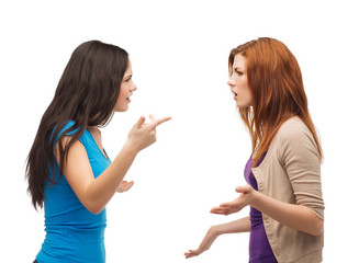 two teenagers having a fight