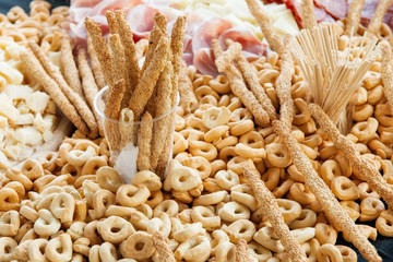 Insieme d’antipasti finger food