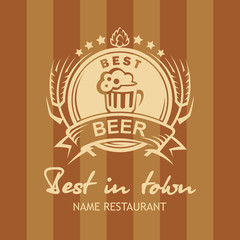 banner with beer label
