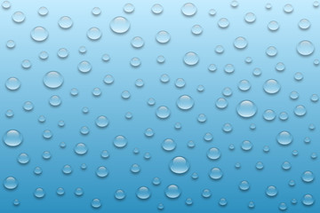 Water drops on blue background