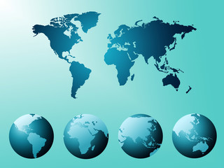 Fototapeta na wymiar World Map Indicates Globe Countries And Backdrop