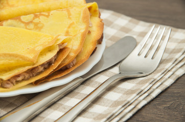 pancakes with meat